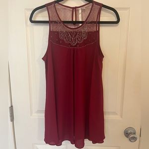 Beaded Dark Red Tank